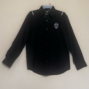 Raider Jean Co Authentic Custom Men Slimmer Fit Long Sleeve Shirt Size L Black